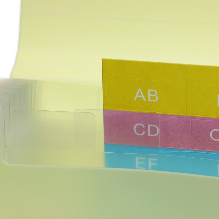 Папка на резинке А6, 12 отделений, узоры, жёлтая пастель