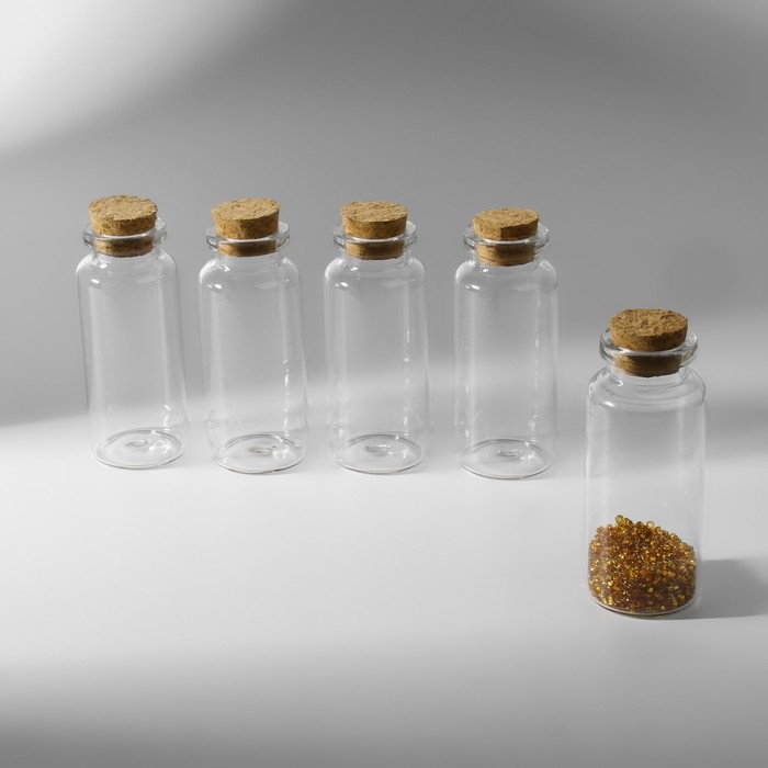 Баночки для хранения бисера d = 3 &times; 7,3 см, 5 шт