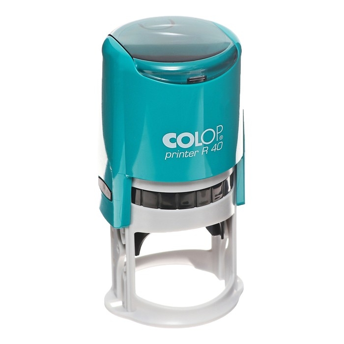 Оснастка для круглой печати автоматическая COLOP Printer R40, диаметр 41.5 мм, с крышкой, корпус бирюзовый