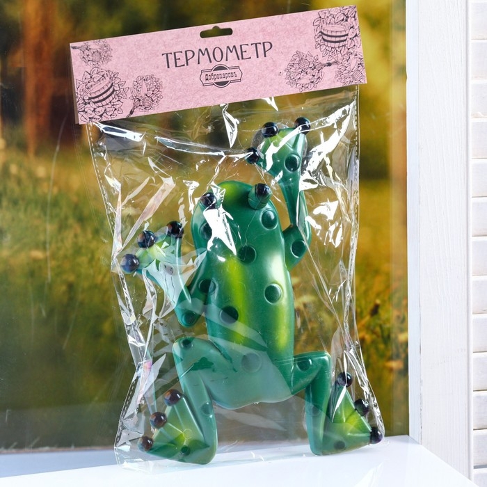 Пластиковый термометр оконный Пластиковый термометр оконный "Лягушка" в пакете