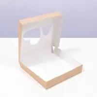 Коробка складная &laquo;Сердца&raquo;, крафт, 20&times;20&times;4 см