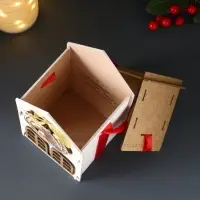 Шкатулка "Новогодний домик" с магнитом, 13,5х11,5х21 см, белый