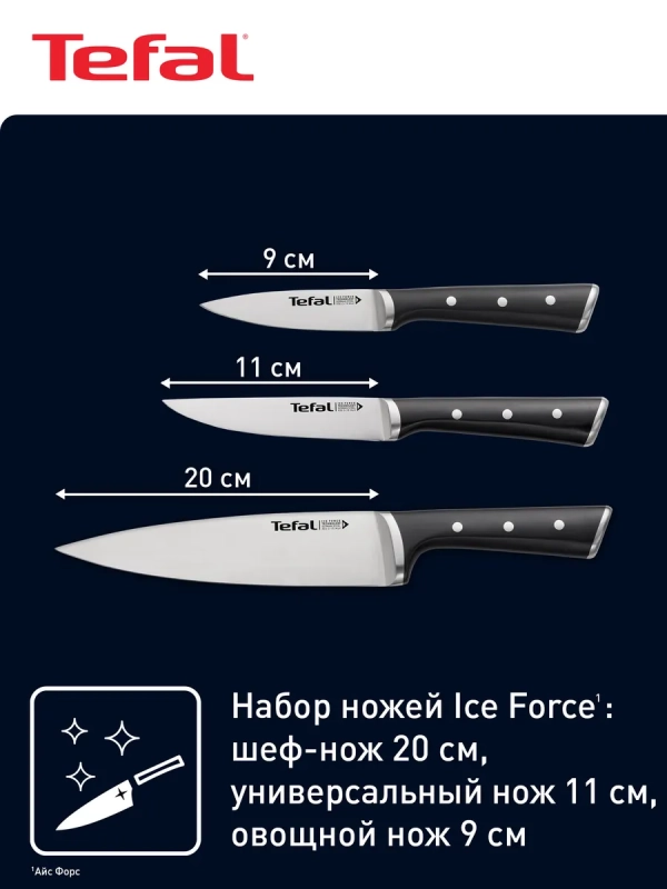 Набор ножей Ice Force K2323S74, 3 предмета