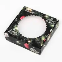 Подарочная коробка сборная с окном &laquo;Счастливого Рождества&raquo;, 11.5&times;11.5&times;3 см