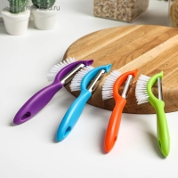 Овощечистка &laquo;Сарбо&raquo;, с щёткой, 18,5&times;5 см, цвет МИКС