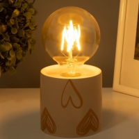 Светильник "Цилиндр" большие сердца LED 2хАА 8,5х8,5х17см