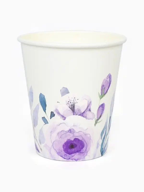 Стакан одноразовый бумажный &laquo;Сиреневые розы&raquo;, 250 мл