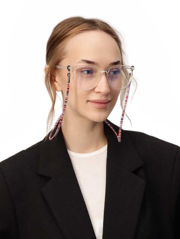 Шнурок для очков на шею 70 см, красный с узором