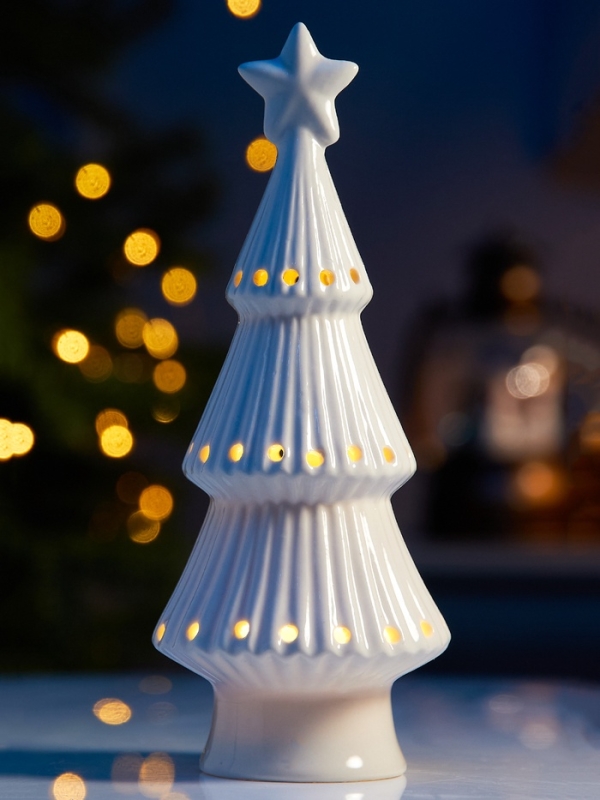Светодиодная фигура "Елка снежная" 19.8х7.5х7.5, 1 LED, LR44x3(в компл.), Т/БЕЛЫЙ