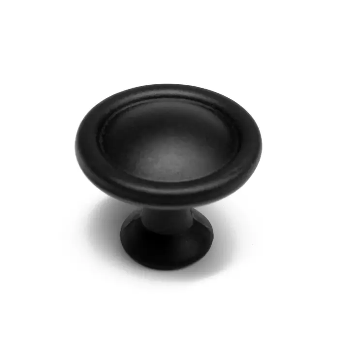 Ручка-кнопка ТУНДРА РК118BL, d=30 мм, черная