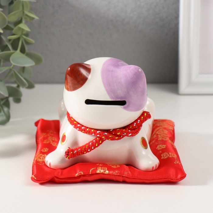 Копилка керамика подставка Копилка керамика подставка "Кот Манэки-нэко расслабленный" 12,5х12,5х10,5 см