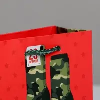 Пакет подарочный ламинированный, упаковка, &laquo;С 23 февраля&raquo;, S 12 х 15 х 5.5 см