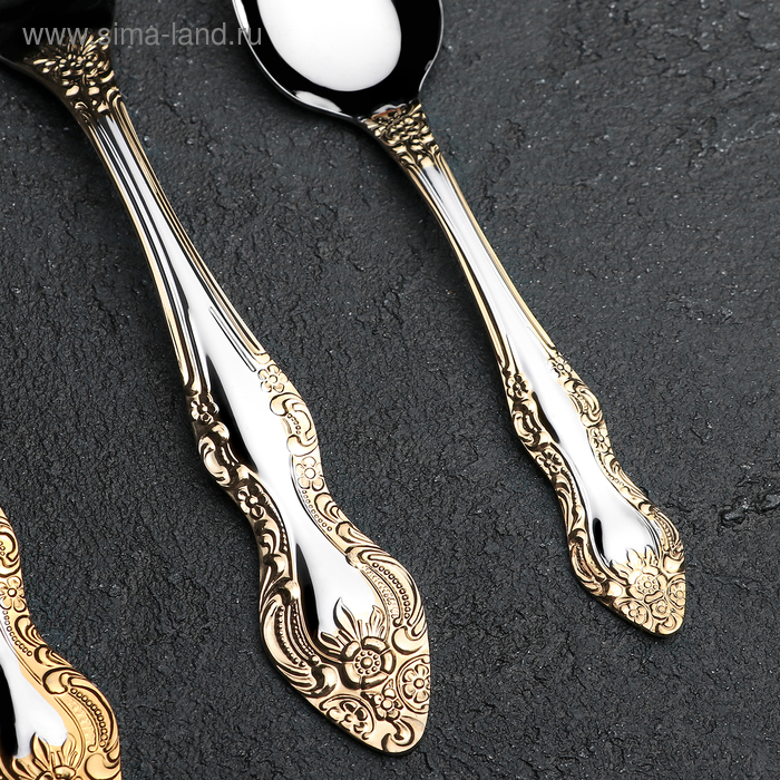 Набор столовых приборов &laquo;Тройка&raquo;, 18 предметов, толщина 2 мм, локальное нитрид-титановое покрытие