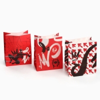 Набор крафтовых пакетов со стикерами, Человек-паук, 18х22х12 см