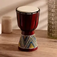 Сувенирный музыкальный инструмент "Барабан Джембе" 25х14х14 см МИКС