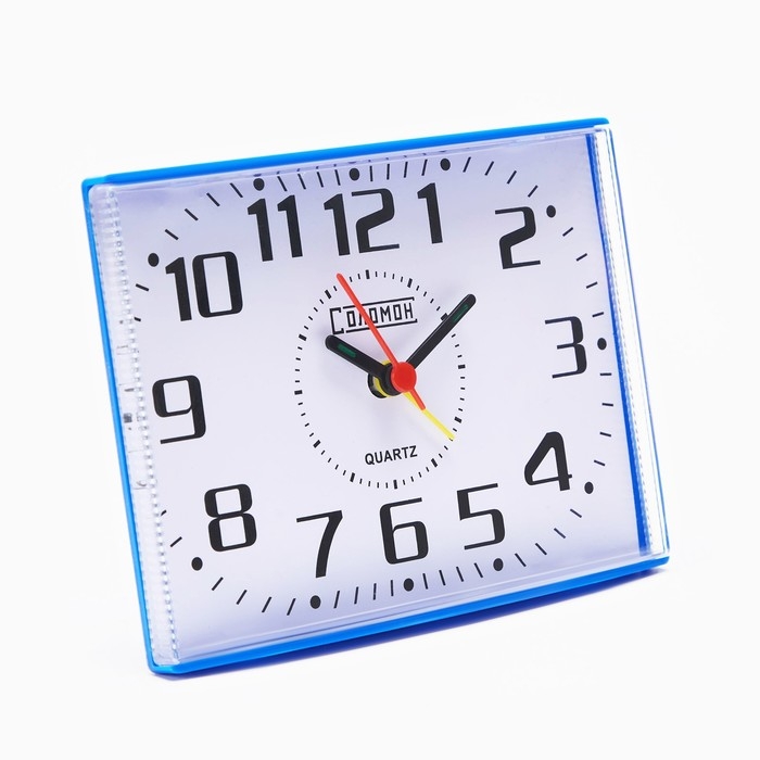 Часы настольные будильник "Соломон", 14 х 10 см, синий