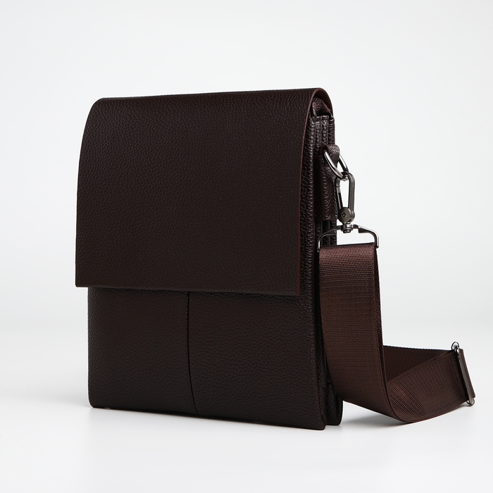 Сумка мужская через плечо TEXTURA, наружный карман, цвет коричневый Сумка мужская через плечо TEXTURA, наружный карман, цвет коричневый