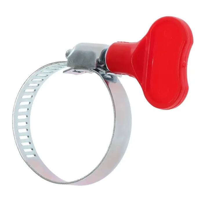 Хомут червячный с &laquo;барашком&raquo; ZEIN, сквозная просечка, диаметр 20-32 мм, оцинкованный