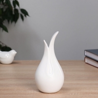 Ваза керамика настольная "Эллис" 17х8 см, белый