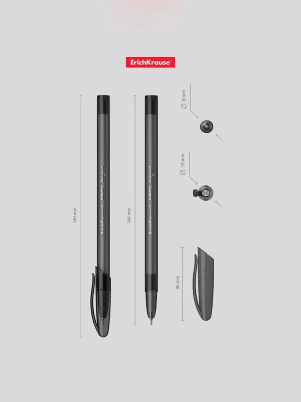 Ручка шариковая ErichKrause Neo Original, игольчатый узел 0.7 мм, чернила чёрные, супермягкое письмо, длина линии письма 1000 метров