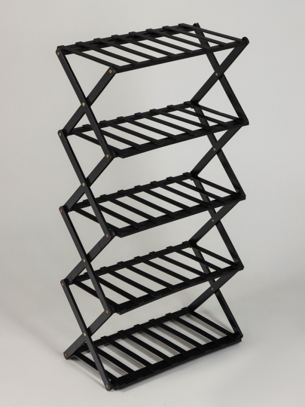 Подставка для цветов Greengo, 5 полок, 50 &times; 25 &times; 89 см, напольная, бамбук, чёрная