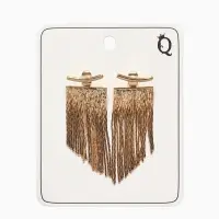 Серьги металл "Цепи" водопад, цвет золото