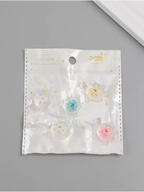 Подвеска для творчества акрил "Улыбчивая черепашка" светится в темноте МИКС 3х2х1 см