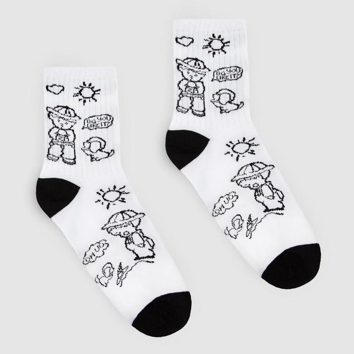 Носки женские MINAKU &laquo;Boy&raquo;, цвет белый, размер 38-39 (25 см)