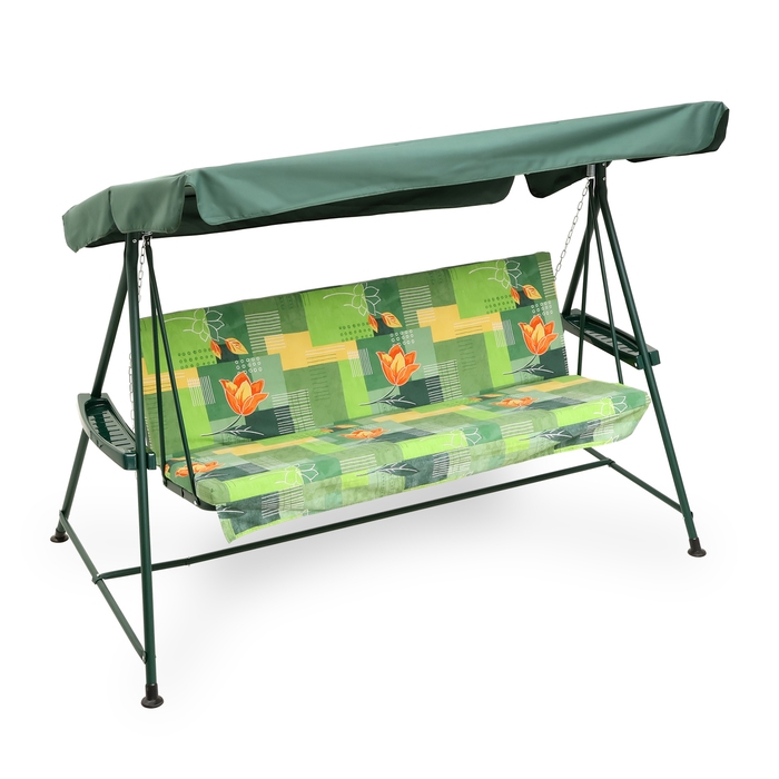 Садовые качели Садовые качели "Касабланка" зеленые, макс. нагрузка 250 кг, 150 х 220 х 120 см