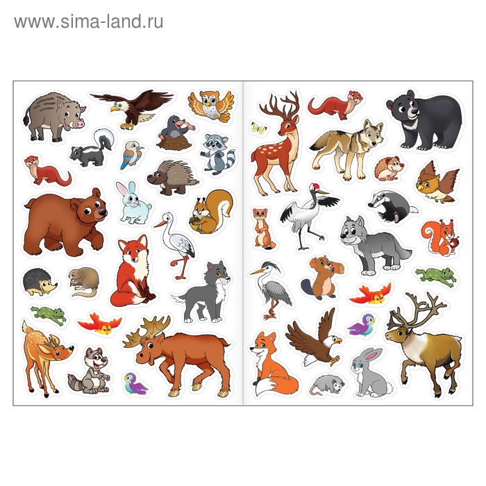 Многоразовые наклейки набор &laquo;Изучаем животных&raquo;, 2 шт.