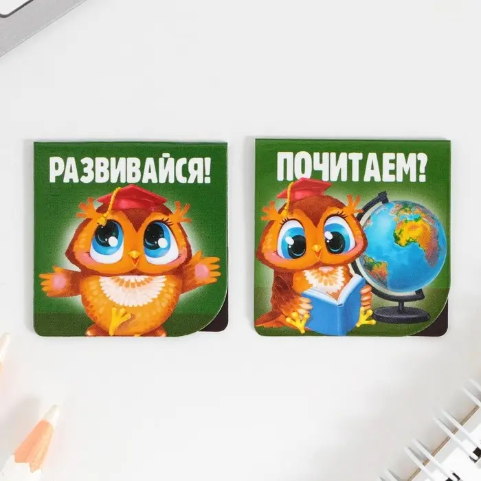 Закладки магнитные для книг, 2 шт &laquo;Школа&raquo;