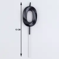 Свеча в торт на шпажке &laquo;Цифра 0&raquo;, черная, 5 см