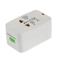 Адаптер универсальный, 3 А, 5 в 1, 1 USB-A, 220 В, белый