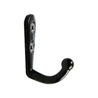 Крючок мебельный ТУНДРА TKO001, однорожковый, черный, 50 шт.