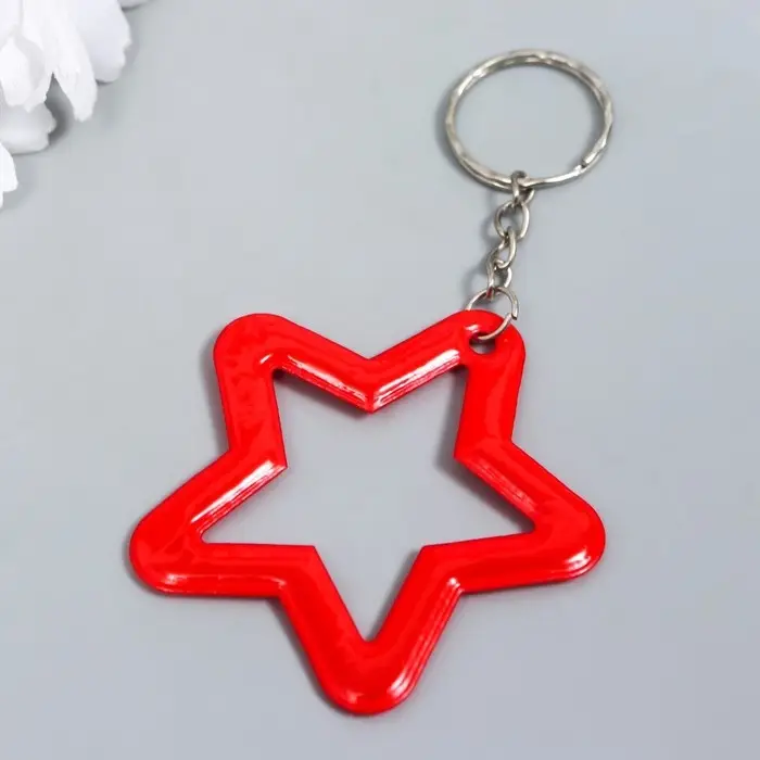 Брелок пластик светоотражающий "Звёздочка" МИКС 5,8х5,5 см