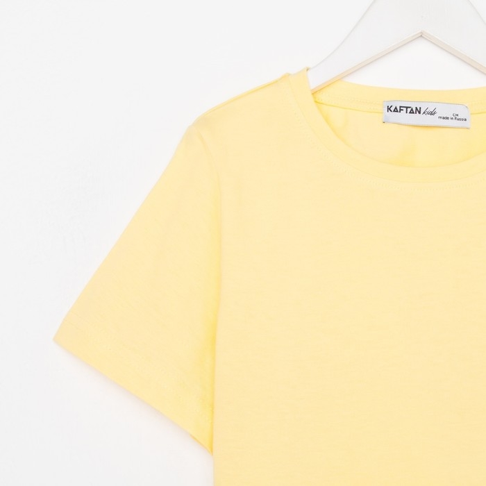 Футболка для девочки укороченная KAFTAN "Selfie", рост 146-152, цвет жёлтый