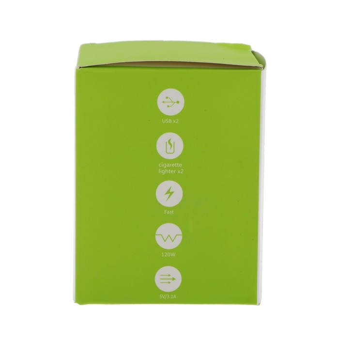 Разветвитель прикуривателя, вольтметр, 2 USB, 2 выхода, провод 50 см