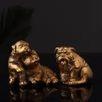 Набор статуэток "Гости, кошка и собака" 7 см, бронза