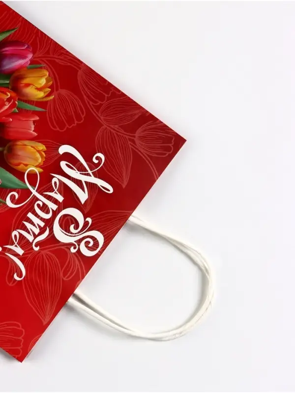 Пакет подарочный крафт, &laquo;8 Марта&raquo;, 21&times;11&times;27 см