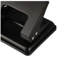 Дырокол 20л метал OfficeSpace,линейка, черный