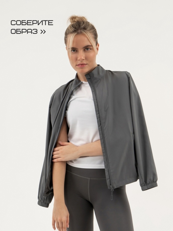 Ветровка женская Resport, р. 48, цвет серый, спортивная Ветровка женская Resport, р. 48, цвет серый, спортивная