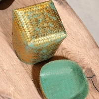 Корзинка плетеная "Голден" 16х16х23 см, голубой