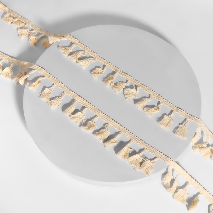 Тесьма декоративная &laquo;Бахрома&raquo;, 45 мм, 10 &plusmn; 1 м, цвет бежевый