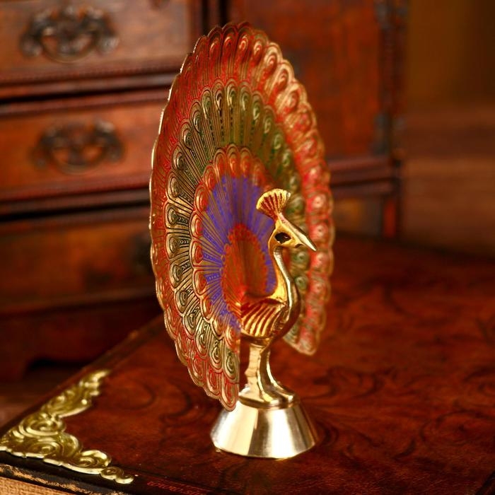 Сувенир "Павлин" латунь 15.5х14х5 см