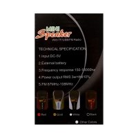 Портативная колонка WS-133, 3 Вт, microSD, FM, USB, белая Портативная колонка WS-133, 3 Вт, microSD, FM, USB, белая