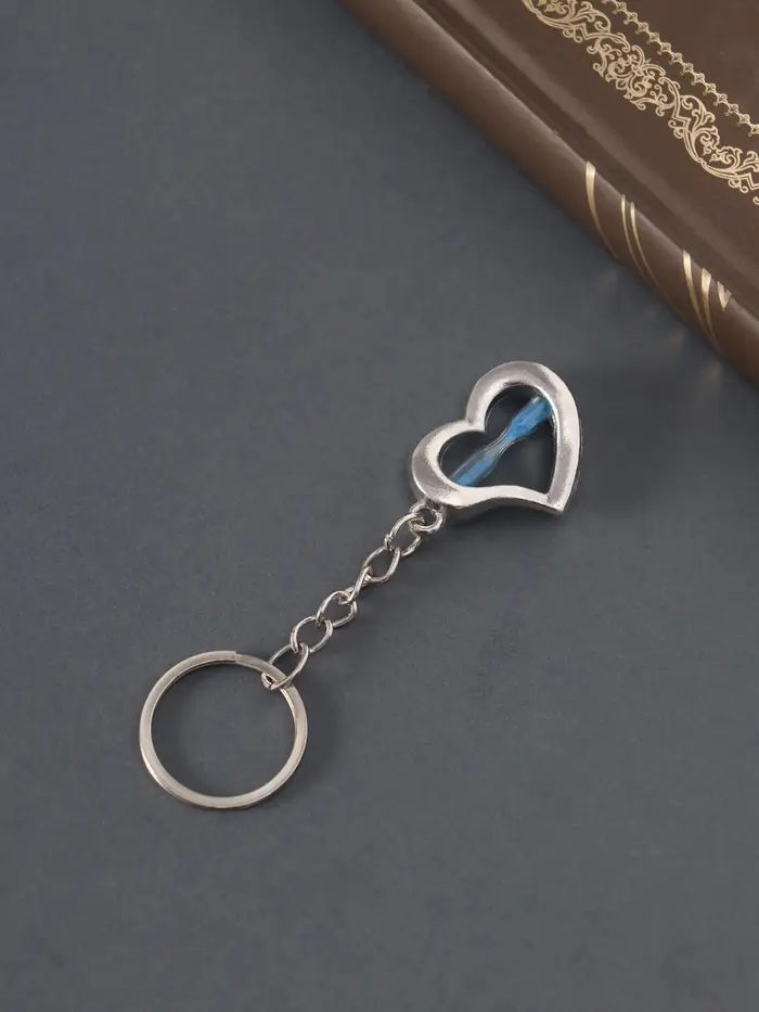 Брелок металл "Песочные часики в сердце" 3х2,5 см