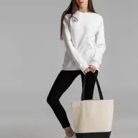 Сумка для покупок на молнии Shopaholic Zip, неокрашенная с черным