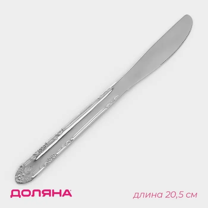 Нож столовый из нержавеющей стали Доляна &laquo;Соня&raquo;, длина 20.5 см, толщина 2 мм, серебристый