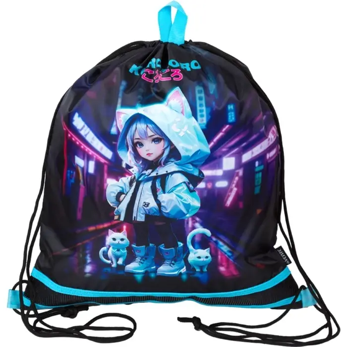 Мешок для обуви, 470х400 мм, deVENTE "Korokoro", вставка сетка, для девочки