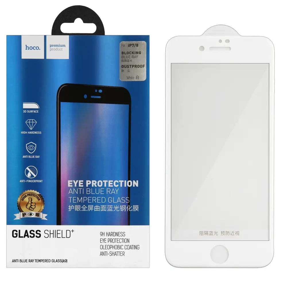 Защитное стекло Iph 7 3D HOCO белое